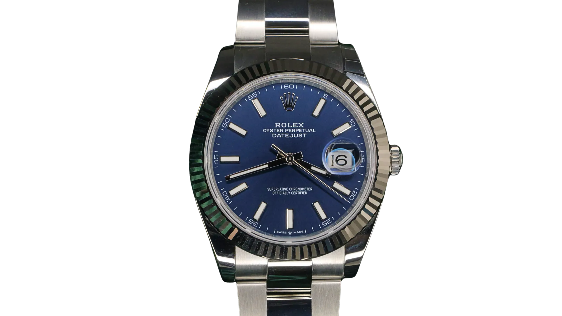 2025 Rolex Datejust 41 Blue Dial White Gold Fluted Oyster 126334 - Featured Image