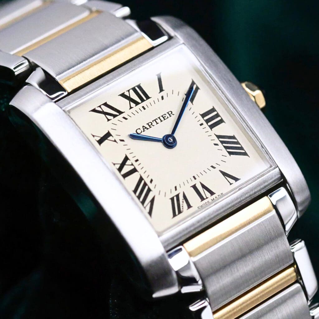 Cartier Tank Française White Dial Two-Tone 18K Yellow Gold Stainless Steel 25mm MINT CONDITION W2TA0003