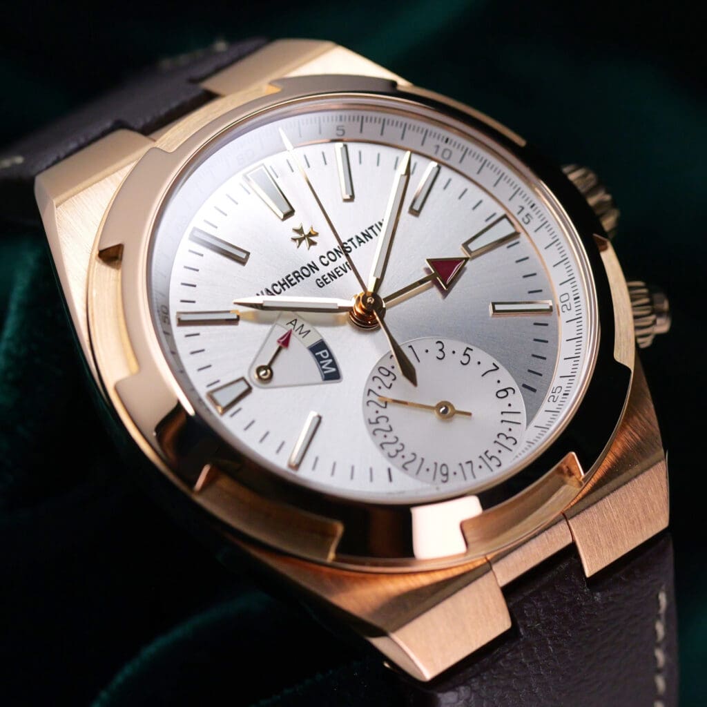 Vacheron Constantin Overseas Dual Time Silver Dial Brown Leather Strap 18K Rose Gold 41mm MINT CONDITION COMPLETE SET 7900V/000R-B336