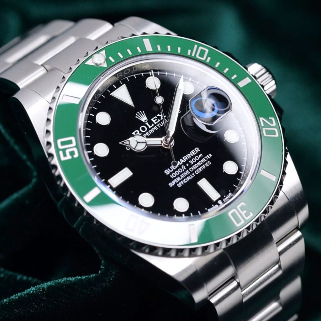Rolex Submariner Date Starbucks Black Dial Green Ceramic Bezel Oyster Bracelet Stainless Steel 41mm MINT CONDITION COMPLETE SET 126610LV