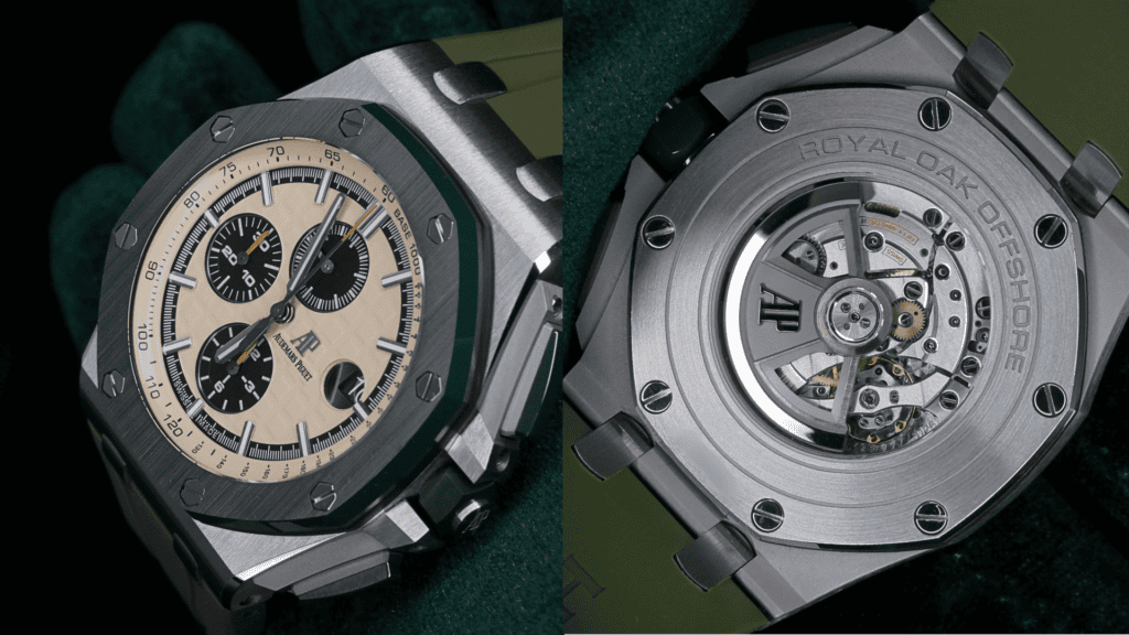 AP Royal Oak Offshore Chronograph Combat Champagne Dial Plain Camo Rubber 26400SO - Case & Bezel