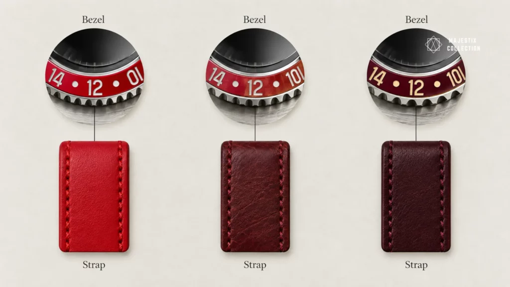 matching-red-strap-tone-scarlet-coral-burgundy-bezel